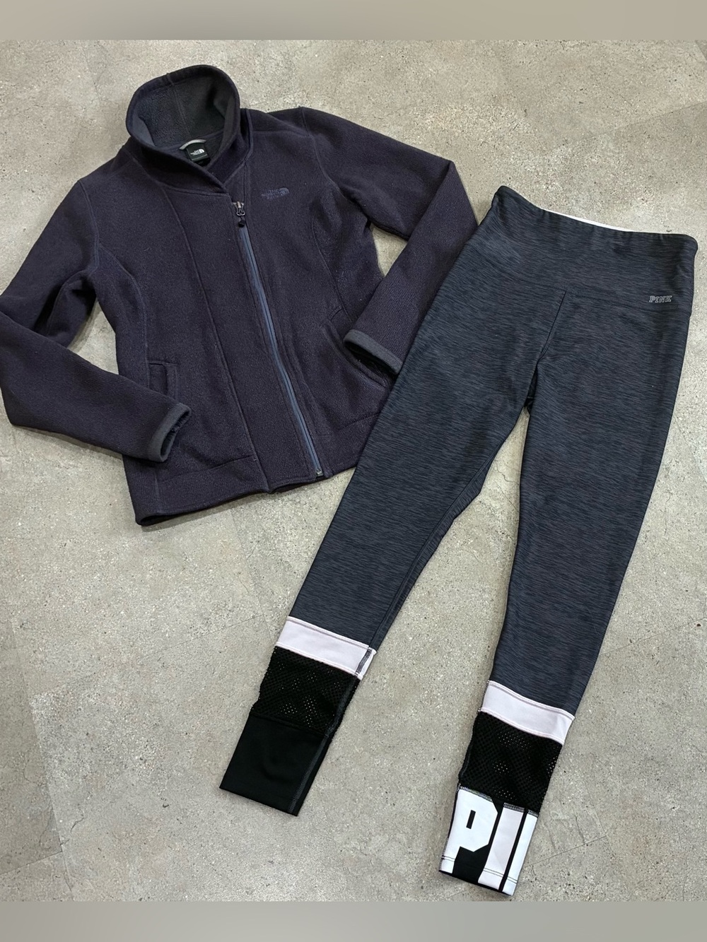 Womens NORTH FACE/VICTORIA’S SECRET PINK Leggings & Jacket, sz Small